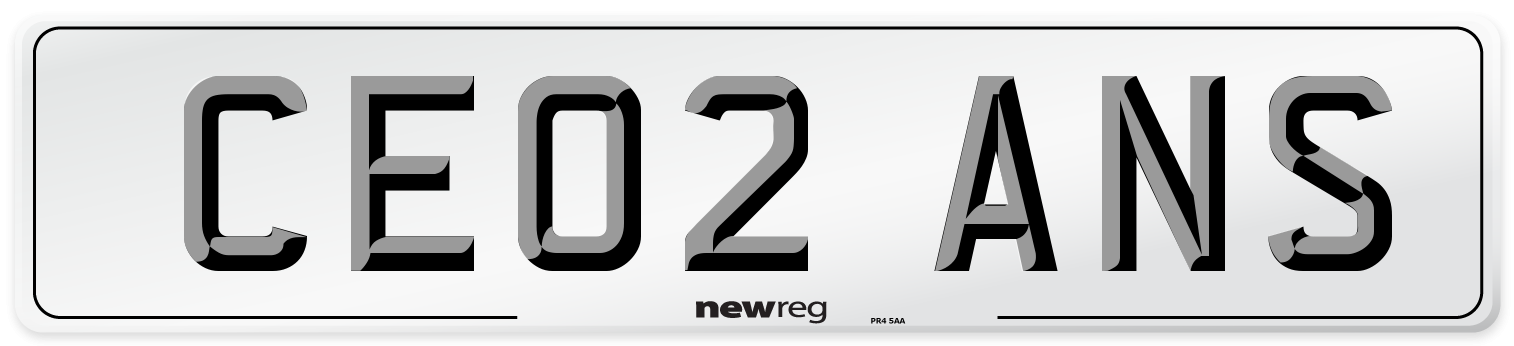 CE02 ANS Number Plate from New Reg